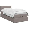 Otmana lova su matracsu ir LED Taupe 100 x 200 cm Audinys