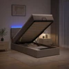Otmana lova su matracsu ir LED Taupe 100 x 200 cm Audinys