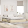Lova Otomano lovos rėmas su saugykla Kremas 160 x 200 cm audinys