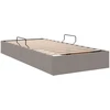Otomano lovos rėmas su saugykla Taupe 90 x 200 cm audinys