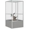 Paukščių narvas, pilkas, 111x107x211,5cm, galvanizuotas plienas