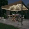 Pavėsinė su lempučių girliandomis LED, taupe, 3x3m