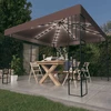 Pavėsinė su lempučių girliandomis LED, taupe, 3x3m