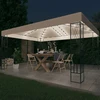 Pavėsinė su lemputėmis LED, kreminė, 3x4m