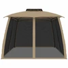 Pavėsinė su stogu ir sienomis, taupe, 3,93x2,93m, plienas