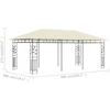 Pavėsinė su tinkleliu nuo uodų, kreminės spalvos, 6x3x2,73m