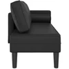 Poilsio sofa su pagalvėmis, juoda, dirbtinė oda