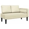Poilsio sofa su pagalvėmis, kreminė, dirbtinė oda