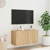 TV staliukas Prie sienos montuojama TV spintelė, ąžuolo spalvos, 80x30x41cm