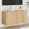 TV staliukas Prie sienos montuojama TV spintelė, ąžuolo spalvos, 80x30x41cm