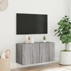 TV staliukas Prie sienos montuojama TV spintelė, pilka ąžuolo, 80x30x41cm