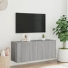 TV staliukas Prie sienos montuojama TV spintelė, pilka ąžuolo, 100x30x41cm