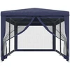 Proginė palapinė su 6 tinklinėmis sienomis, mėlyna, 3x6m, HDPE