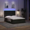 Pufas su čiužiniais ir LED lemputėmis, juodas, 140x200cm, aksomas