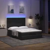 Pufas su čiužiniais ir LED lemputėmis, juodas, 140x200cm, aksomas