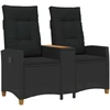 Reclining Bench with Table 2 -Seater 126 x 65 x 112 cm Juoda