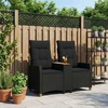 Reclining Bench with Table Juoda 126 x 65 x 112 cm poliratanas