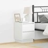 Šalia lovos spintelė su stalčių 2 pcs Balta 39 x 34,5 x 50 cm