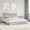 Saugos lova Pilkas Sonoma 200 x 200 cm Apdirbta mediena