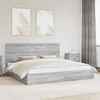 Saugos lova Pilkas Sonoma 200 x 200 cm Apdirbta mediena