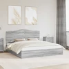 Saugos lova Pilkas Sonoma 200 x 200 cm Apdirbta mediena
