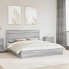 Saugos lova Pilkas Sonoma 200 x 200 cm Apdirbta mediena