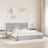 Saugos lova Pilkas Sonoma 200 x 200 cm Apdirbta mediena