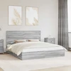 Saugos lova Pilkas Sonoma 200 x 200 cm Apdirbta mediena