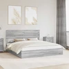Saugos lova Pilkas Sonoma 200 x 200 cm Apdirbta mediena