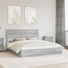 Saugos lova Pilkas Sonoma 200 x 200 cm Apdirbta mediena