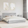 Saugos lova Pilkas Sonoma 200 x 200 cm Apdirbta mediena