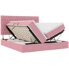 Saugos lova su galvūgalio Rožinė 180 x 200 cm Aksomas