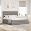 Saugos lova su galvūgalio Taupe 180 x 200 cm Audinys