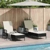 Saulės gultas 3 pcs Juoda ir kreminė balta 55 x 200 x 92 cm