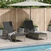Saulės gultas 3 pcs Pilka ir tamsiai pilka 55 x 200 x 92 cm