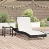 Saulės gultas 2 pcs Juoda ir Balta poliratanas