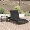 Saulės gultas 2 pcs Juoda ir Ruda poliratanas