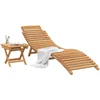 Saulės gultas 2 pcs Ruda 198 x 55 x 58,5 cm Kieto teka medžio
