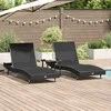 Saulės gultas 3 pcs Juoda 197 x 70 x 82 cm poliratanas