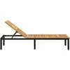 Saulės gultas Juoda 200 x 55 x 35 cm Kietos akacijos mediena