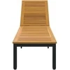Saulės gultas Juoda 200 x 55 x 35 cm Kietos akacijos mediena