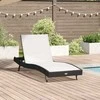 Saulės gultas Juoda ir Balta 197 x 70 x 82 cm poliratanas