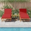 Saulės gultas 2 pcs Raudona 200 x 67 x 84 cm