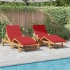 Saulės gultas 2 pcs Raudona 200 x 67 x 84 cm