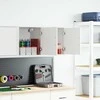 sieninės garažo spintos, 2vnt., baltos, mediena