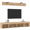 TV staliukas Sieninė TV sekcija su LED, 5 dalių, ąžuolo, apdirbta mediena