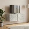 TV staliukas Sieninė TV spintelė 59,5 x 31 cm Betono pilka Apdirbta mediena