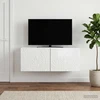 TV staliukas Sieninė TV spintelė 59,5 x 31 cm Itin blizgi balta