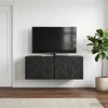 TV staliukas Sieninė TV spintelė 59,5 x 31 cm Juoda Apdirbta mediena