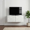 TV staliukas Sieninė TV spintelė 59,5 x 41 x 30 cm Balta Apdirbta mediena